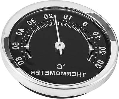 Wandthermometer Binnen - Rond Weerstation - Temperatuur Meten - Geen Batterij Nodig - 58mm Diameter - Zilver
