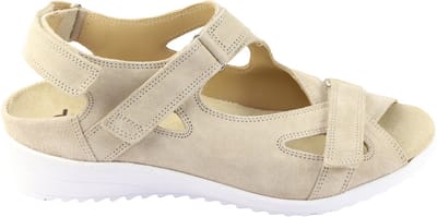 Durea - 7419 G - Platte sandalenDames Sandalen - Kleur: Wit/beige - Maat: 38.5