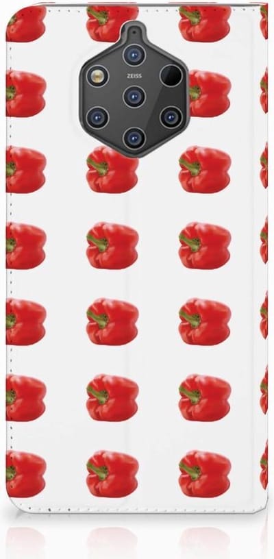 Standcase Hoesje voor Nokia 9 PureView Flip Style Cover Paprika Red