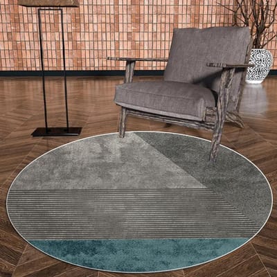 INS Moderne Grijze Ronde Vloerkleed voor Woonkamer Grote Maat 200x200 Wasbaar Antislip Tapijt Kinderkamer Decoratie Hangstoel Mat 80cm 31.4 in