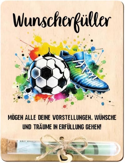 Voetbal Cadeau Set - Geldpresentatie - Verjaardag Vieren - Uniek Wensvervuller - 10 x 10 x 2 cm