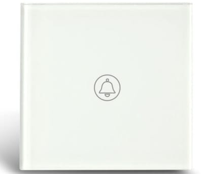 Deurbel Schakelaar - Aanraak Paneel - Deurbel Bediening - Kristal Glas Ontwerp - 80 x 80 mm - Wit
