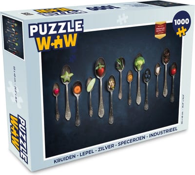 Puzzel Kruiden - Lepel - Zilver - Specerijen - Industrieel - Legpuzzel - Puzzel 1000 stukjes volwassenen