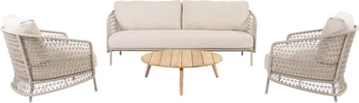 Puccini stoel bank loungeset 4 delig rope latte 4 Seasons Outdoor