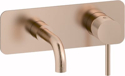 Plieger Roma 2-gats toilet wandkraan met korte uitloop gebosteld rose goud