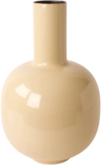 WinQ-Vaas Emaille Beige 26x40cm-Hoge Vaas-Metalen vaas-vaas voor kunstbloemen
