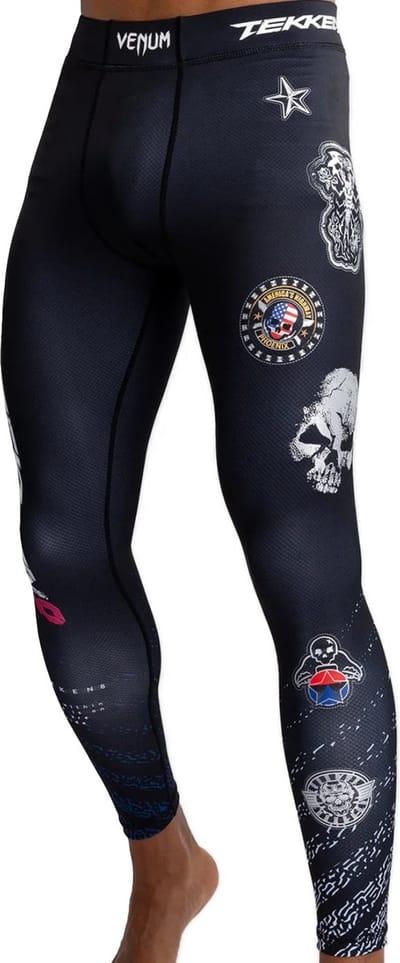 Venum x Tekken 8 Paul Phoenix Sportlegging Spats Tights Zwart Blauw - S