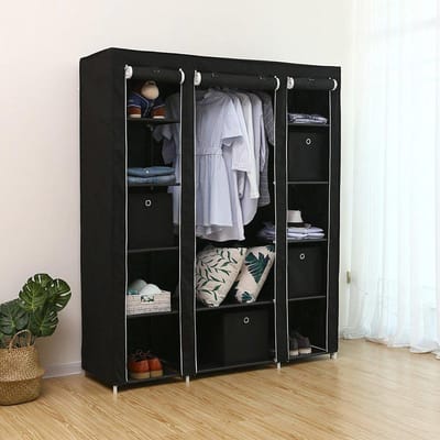 Songmics Kledingkast XXL Zwart - Opvouwbare Kledingkast - kledingkast organizer XXL - 150 x 175 x 45 cm (B x H x D) - opvouwbare garderobe kast