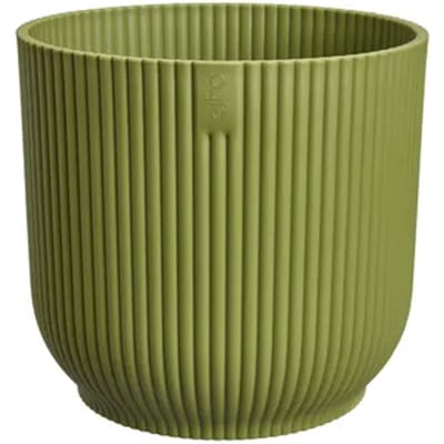 Elho Vibes Fold Rond 16 - Bloempot voor Binnen - 100% Gerecycled Plastic - Ø 16.1 x H 14.8 cm - Varengroen