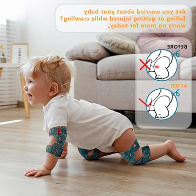 2 Pairs Baby Knee Pads for Crawling, Adjustable Knee Pads Toddler Crawler Knee Pad for Baby Girl Boy Crawling