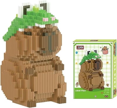 Mini Bouwstenen Set van Capybara - Dierlijke Blokken voor Kinderen en Volwassenen, 1723 Stukken Micro Bouwblokjes voor Creatief Spel en Educatieve Ontwikkeling