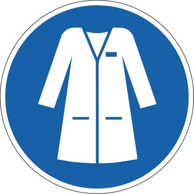 Laboratoriumjas verplicht sticker - ISO 7010 - M059 100 mm
