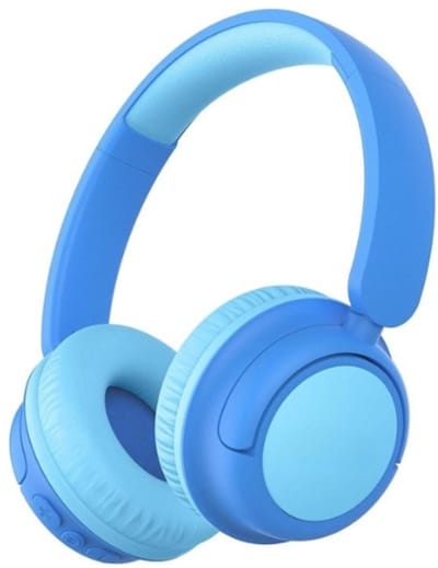 StayPowered Koptelefoon voor Kinderen - Kinderhoofdtelefoon met 60 Uur Accu en Volumebegrenzing - Draaibare Oorschelpen - Zachte Oorkussens - Ingebouwde Microfoon - Bluetooth - Eenvoudige Bediening - Blauw - Levering Sneller dan Aangegeven!