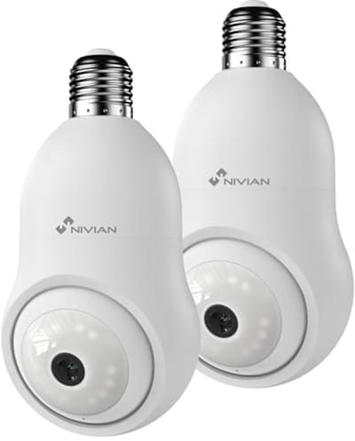 Draadloze Bewakingscamera Gloeilamp 2K met Audio, Nachtzicht en 360 Graden Beweging