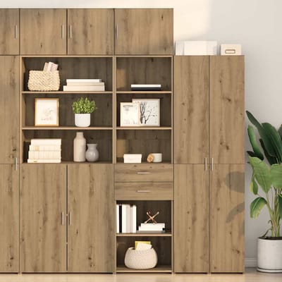 vidaXL - Highboard - Artisan - Eiken - 50 - x - 42,5 - x - 185 - cm - Bewerkt - hout