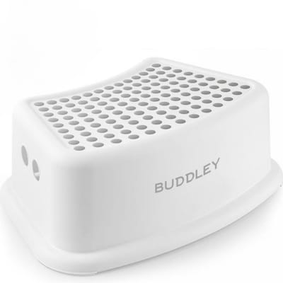 BUDDLEY Opstapje Kinderen - Opstapkrukje Kinderen - Krukje Badkamer - Kinder Opstapje - Keuken Opstapje - Toiletkrukje - Kinder trapje - Opstapje Kind - Badkamer krukje Wit - WC krukje - Toiletkrukje - Opstapkrukje