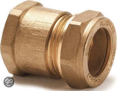 "Messing knel schroefbus 22mmx3/4"" binnendraad"