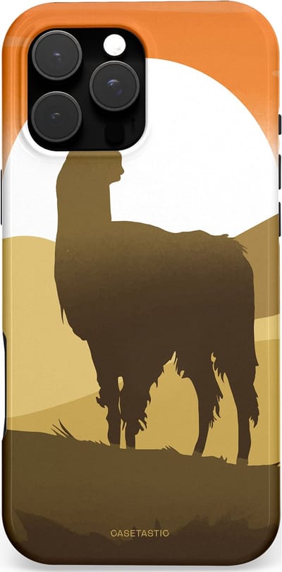 Casetastic Hoesje Geschikt voor Apple iPhone 16 Pro Max Magsafe - Stijlvolle Beschermende Duo-layer Case - Silhouet Alpaca