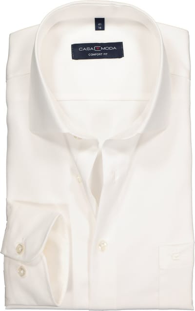 CASA MODA comfort fit overhemd - beige twill - Strijkvrij - Boordmaat: 47 (EU maat: 3XL)