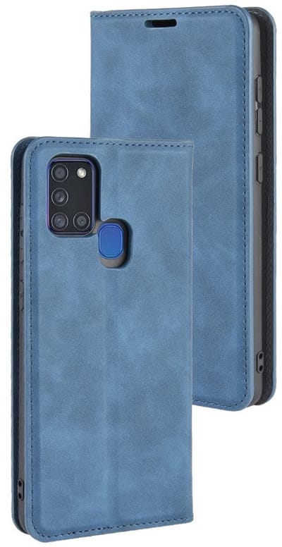 Coverup Hoesje - Geschikt voor Samsung Galaxy A21s Hoesje - Coverup Premium Book Case - Blauw
