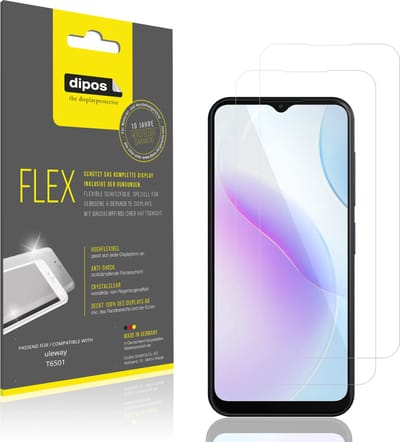 dipos – 2x Beschermfolie geschikt voor uleway T6501 | 3D Full Cover Screenprotector | 100% Passend