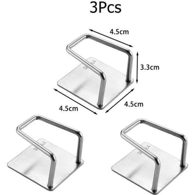 Range Couverts,Porte-Éponge pour la Cuisine en Inox,Égouttoir de Séchage,Étagère d'Évier Auto-adhésive,Accessoires de - 3Pcs A[B510]