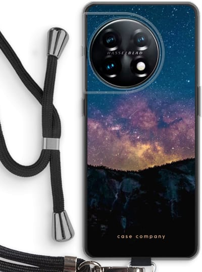 Case Company® - Hoesje met koord geschikt voor OnePlus 11 hoesje met Koord - Travel to space - Telefoonhoesje met Zwart Koord - Bescherming aan alle Kanten en Over de Schermrand