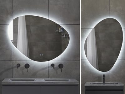 Mawialux LED Badkamerspiegel - Dimbaar - 100x80cm - A-symetrisch - Horizontaal of verticaal ophangen - Verwarming - Touchscreen - Josie
