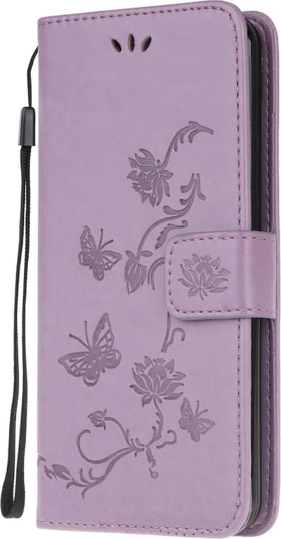Coverup Bloemen & Vlinders Book Case - Geschikt voor Samsung Galaxy A31 Hoesje - Paars
