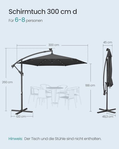 Tuinparasol 3-laags Geventileerd 300 cm – Kantelbare Rond Terrasparasol met Zwengel – Bellavero Buitenparasol Bruin voor Balkon, Patio & Tuin, Metaal & Polyester, UV-Bescherming – Afmetingen op aan...