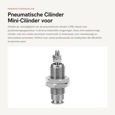 Dailygoods- Pneumatische Cilinder CJPB6 x 15 mm - Enkele Mini-Naaldvorm - Positioneringsapparatuur - Maximale Werkdruk 0,7 MPA - Snelheid Zuiger 50-500 mm - Eenvoudige Actie