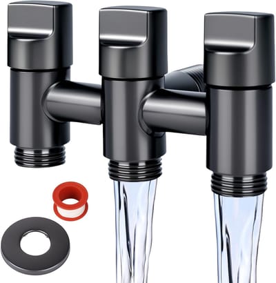 3-Weg Waterafsluiter met 1/2 Inch Draadverbinding, Multi-Functionele Waterverdeling voor Wasmachines en Keuken, Efficiënte Waterregeling en Vulklep
