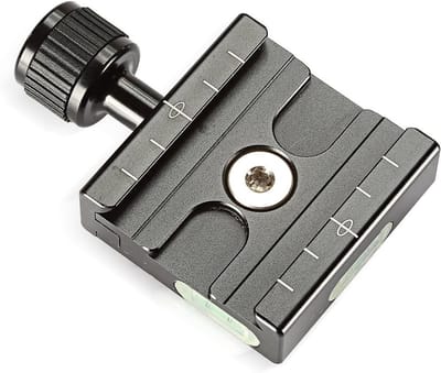 Aluminium 50mm Quick Release Plate QR Clamp met 3/8-inch en 1/4-inch Adapter en Waterpas voor Fotostatieven en Camera's