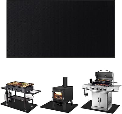 Fireproof Onderlaag - Warmtebescherming Mat - Vouwbare Grillmat - Vloerbescherming - Openhaardmat - Vloerbeschermingsmat - Silicoon Fiberglas - Warmtebestendig voor Gas Grill - Houtskool Grill - 100 x 180 cm