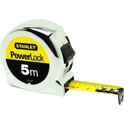 Stanley Powerlock Rolbandmaat – 3 Meter – 19 mm Breed – Mylar® Coating – Verchroomde ABS Behuizing – Nauwkeurigheidsklasse II