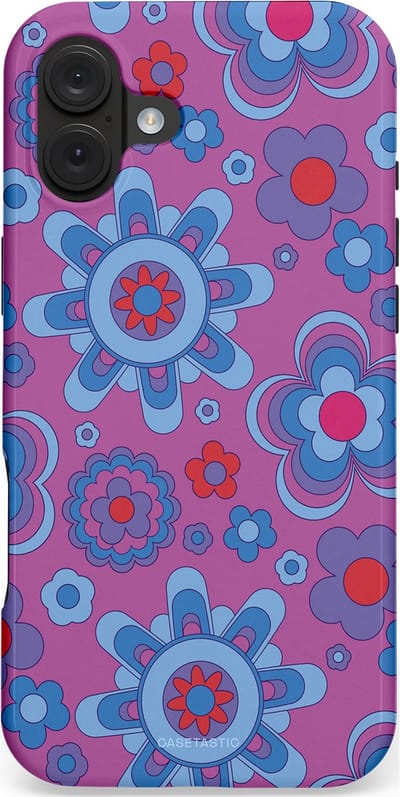 Casetastic hoesje geschikt voor Apple iPhone 16 Plus - MagSafe - Dubbellaagse bescherming - Retro relax - Fashion Case - Lavendel Lichtblauw