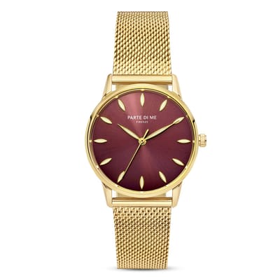 Parte Di Me Orologio rond dames horloge goudkleurig en donkerbruin PDM09055
