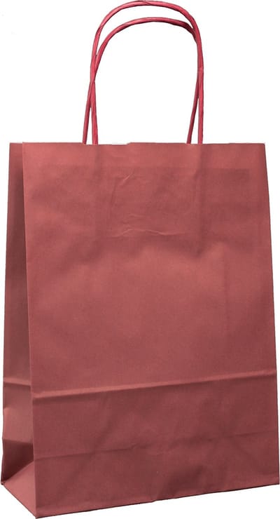ArtiPack Papieren Tasjes Met Handvat – Zakjes – 50 Stuks – Bordeaux Rood – 18x8x24 cm – Cadeautasjes Donkerrood A5+