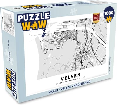 Puzzel Kaart - Velsen - Nederland - Legpuzzel - Puzzel 1000 stukjes volwassenen