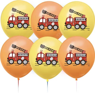 CHPN - Ballonnen met brandweer - Brandweer ballonnen - Brandweer - Themafeest - Ballonnen-Set - 6-delig - Kinderfeestje - Kinderverjaardag