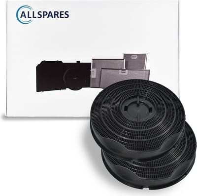 AllSpares Koolstoffilter (2x) voor afzuigkappen geschikt voor AEG-Electrolux MCFE13 - 9029800597 - Type 30 - Elica F00208-S en Whirlpool CHF30 (Ø238mm)