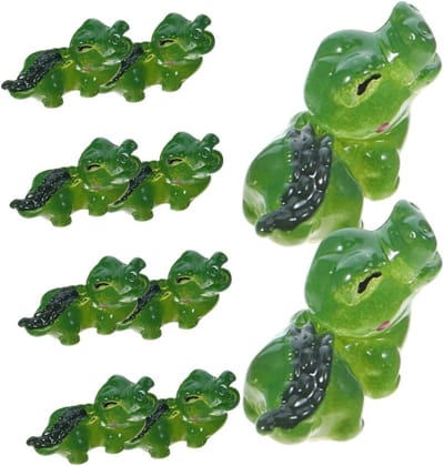 Kleine Krokodil Beeldjes - Miniatuur Hars Figuren - Micro Landschap Decoratie - Vakmanschap - 10 Stuks - Zoals Getoond