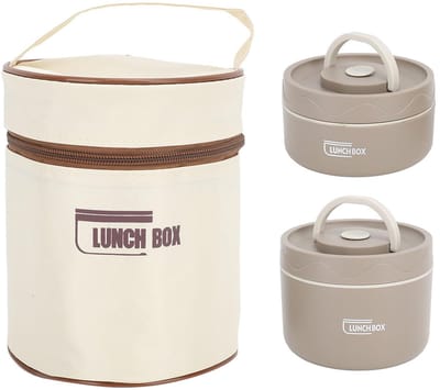 Dailygoods- Lunchcontainer 304 Roestvrij Staal - Thermoscontainer - Lekvrij - Thermische Bento Box - Voor Warm/Koud Voedsel - Met Deksel - Thermos