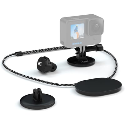 UURIG BH-06 Magnetische sportcamera nekhouder, snelsluiting met 1/4 inch schroefadapter zwart