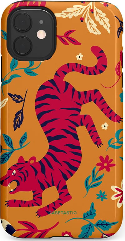 Casetastic Hoesje Geschikt voor Apple iPhone 11 - Stijlvolle Beschermende Duo-layer Case - Zonnetijger