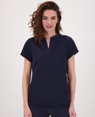 Je m'appelle Travelstof Top - Dames - Blauw - Maat S
