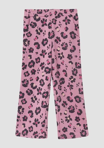 s.Oliver - female - Sweatbroek met wijde pijpen en all-over print