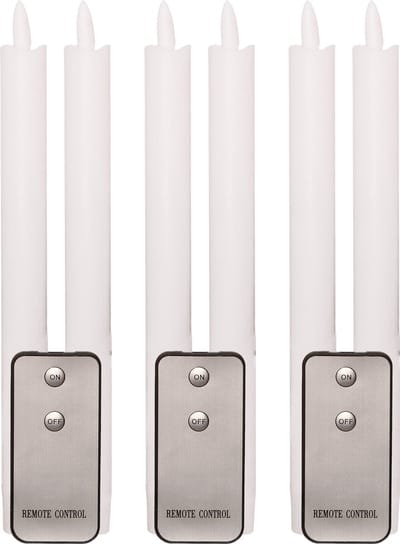 Anna's Collection LED dinerkaarsen - 6x - wit - 23 cm - met afstandsbediening