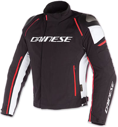 Dainese Racing 3 D-Dry Jas Zwart Wit Fluo Rood - Jas