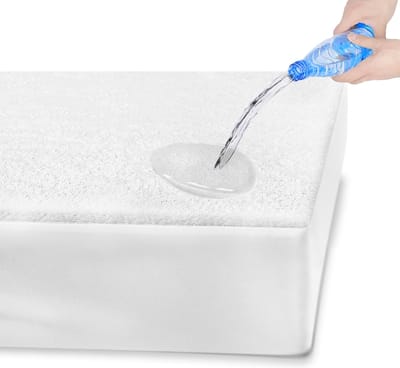 Waterdichte Molton 80x200- Hoeslakenbadstof - Antibacteriële - Rondom Elastiek - Wit - 200 GSM - Waterdichte Matras Beschermer Incontinentie Matrasbeschermer - 80 x 200